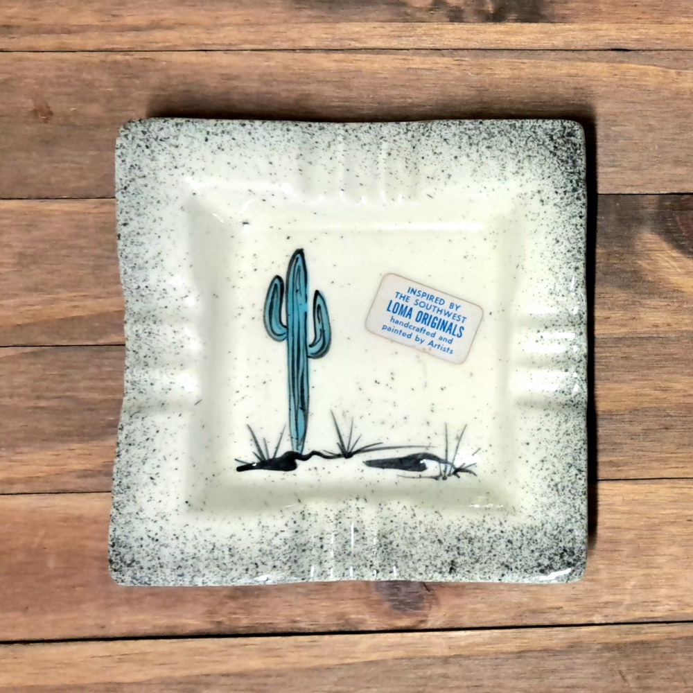 Vintage 1950's Loma Of Arizona MCM Southwestern Style Ceramic Ashtray